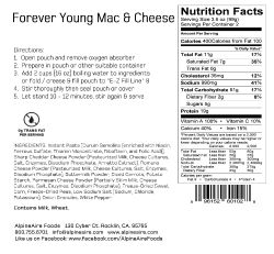 AlpineAire Foods Forever Young Mac and Cheese #2