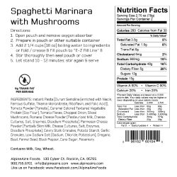 AlpineAire Foods Spaghetti Marinara with Mushrooms #2