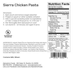 AlpineAire Foods Sierra Chicken Pasta #2