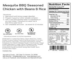 AlpineAire Foods Mesquite BBQ Seasoned Chicken with Beans and Rice #2