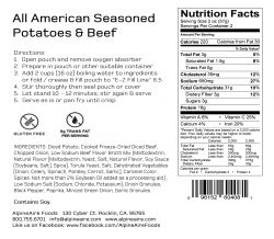 AlpineAire Foods All American Seasoned Potatoes and Beef #2