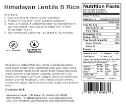 AlpineAire Foods Himalayan Lentils and Rice #2