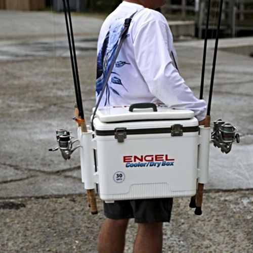 Engel 30 Qt Cooler Dry Box with Rod Holder
