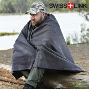 Swiss Link Charcoal Grey Wool Blanket